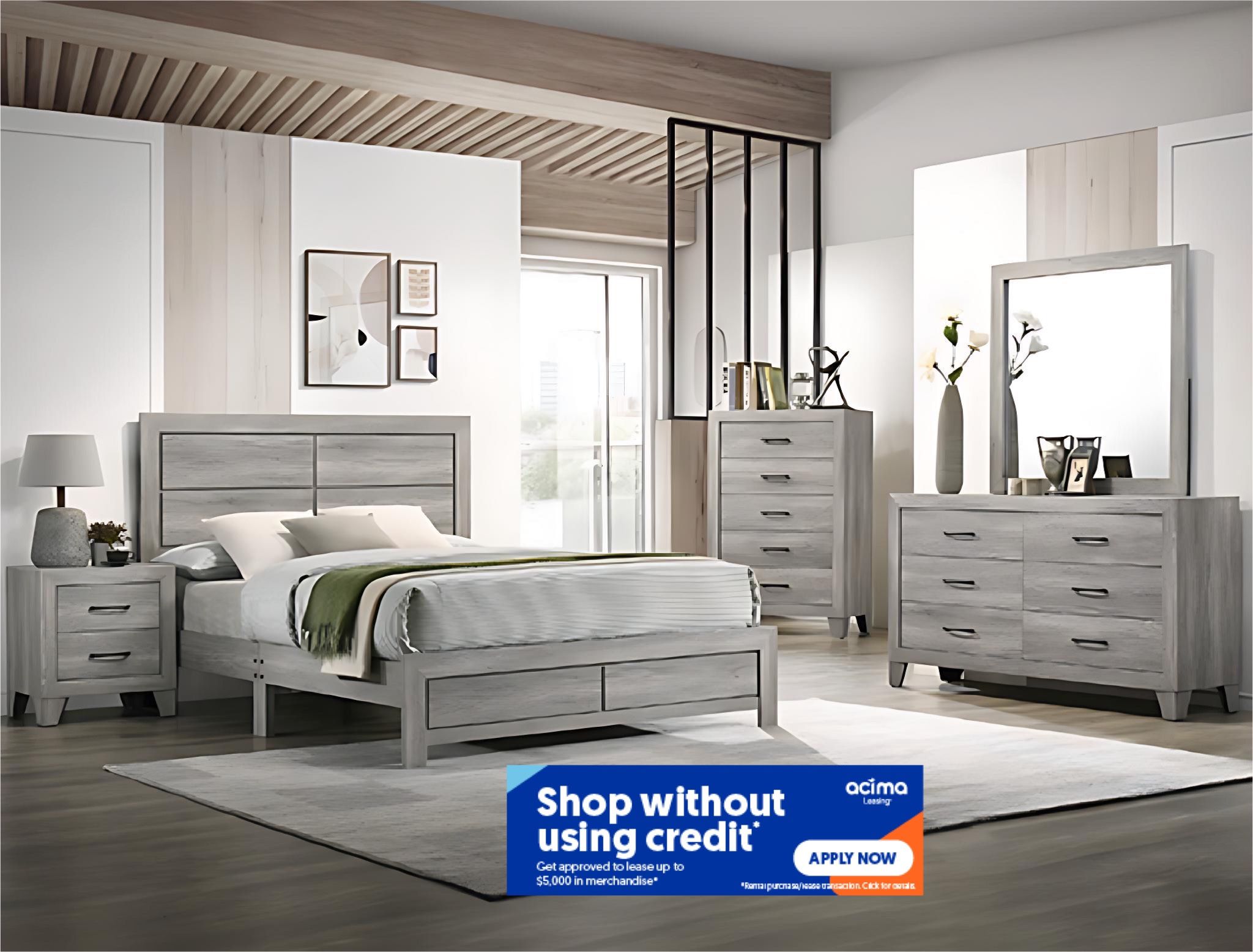 4pcs King Size Bedroom Set w. Mattress Included