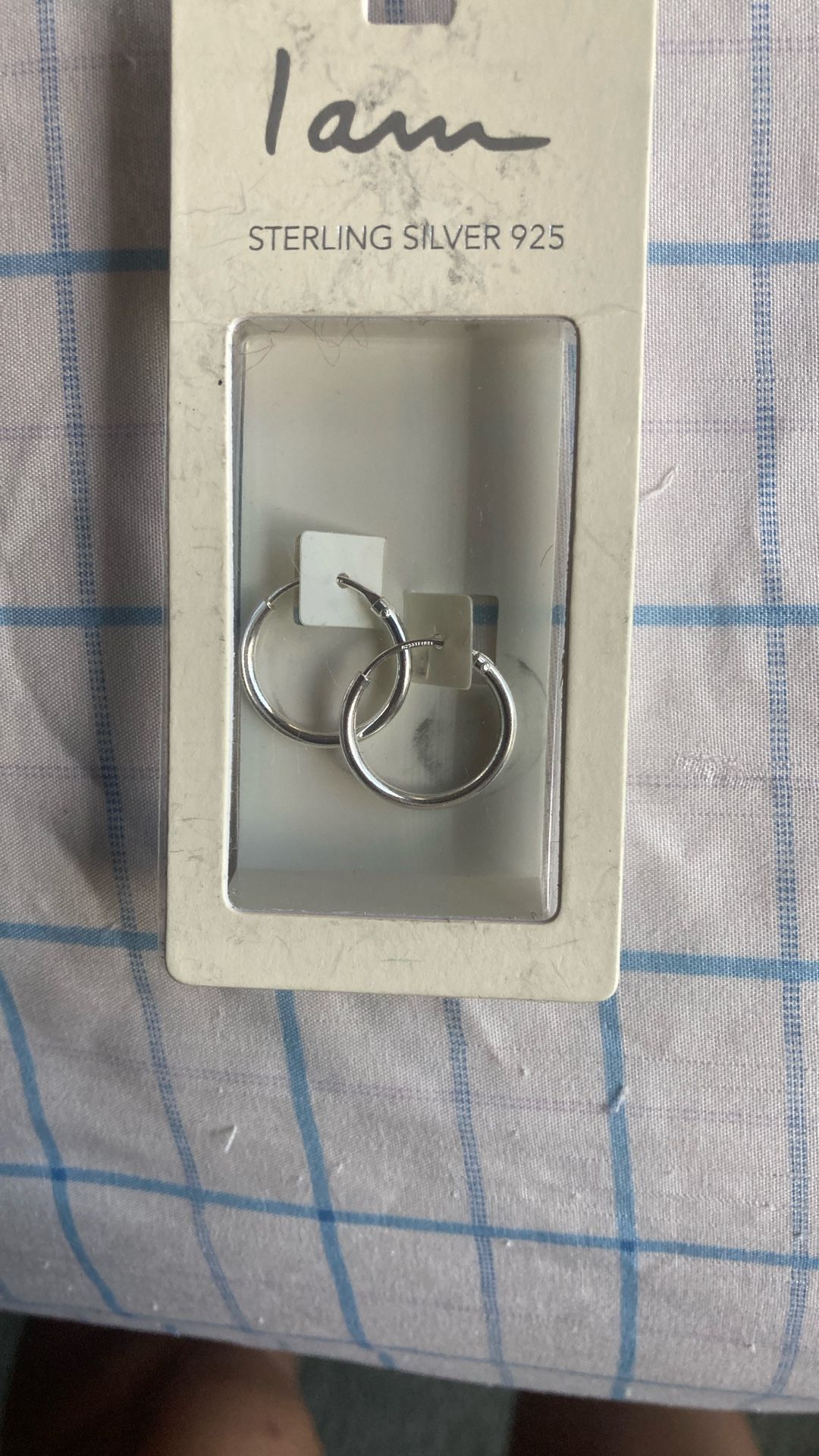 Sterling Silver Earrings Hoops Medium/L Size 