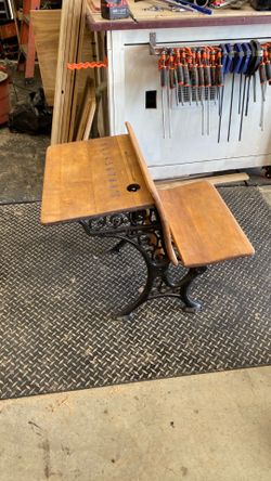 Cute old fashion school desk.