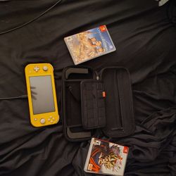 Nintendo Switch, 3 Games, Case, And Charger