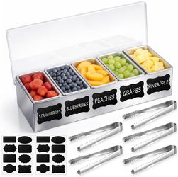 LemonRoad Stainless Steel Chilled Condiment Tray With Lid