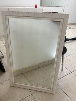 FREE 26x42 White Textured Frame Wall Mirror