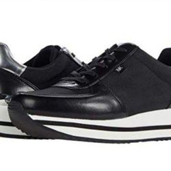 New Michael Kors Black Monique Canvas Trainer Shoes  - Size 7.5 Women's 