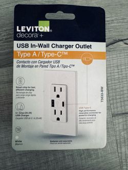 Leviton Decora USB In-Wall Charger Outlet