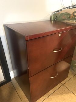 2- DRAWER WOODEN FILE CABINET – CHERRY COLOR FINISH