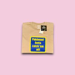 Uniqlo Pokémon Gotta Catch 'Em All beige t-shirt medium 