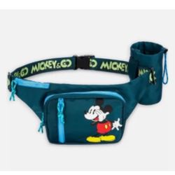 Disney, Mickey Mouse, Green Waist Belt Bag & Bottle Holder,  New Item