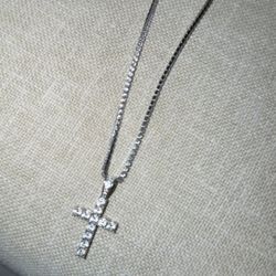 Cross Chain Moissanite With Tennis Chan Moissanite 