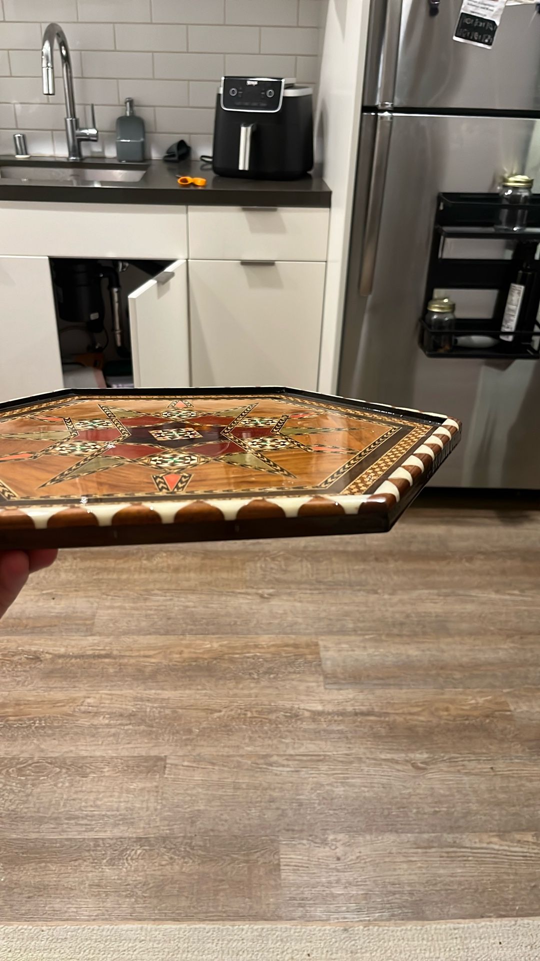 Handcrafted Syrian Inlaid Mosaic Box – Hexagonal Star Design