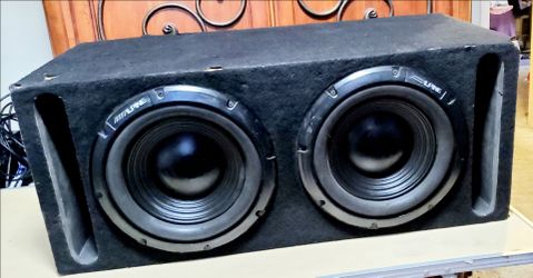 2 Alpine W12S4 12" Subwoofers w/ Dual Box – Tested & Working
