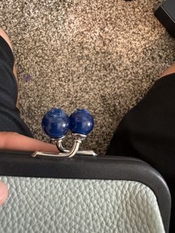 Coach Nora Kisslock Card Case In Colorblock Blueberry for