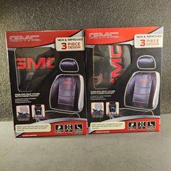 NEW GMC Logo Sideless Seat Cover Polyvinyl 3-piece universal-fit W/ Back Cargo Pocket