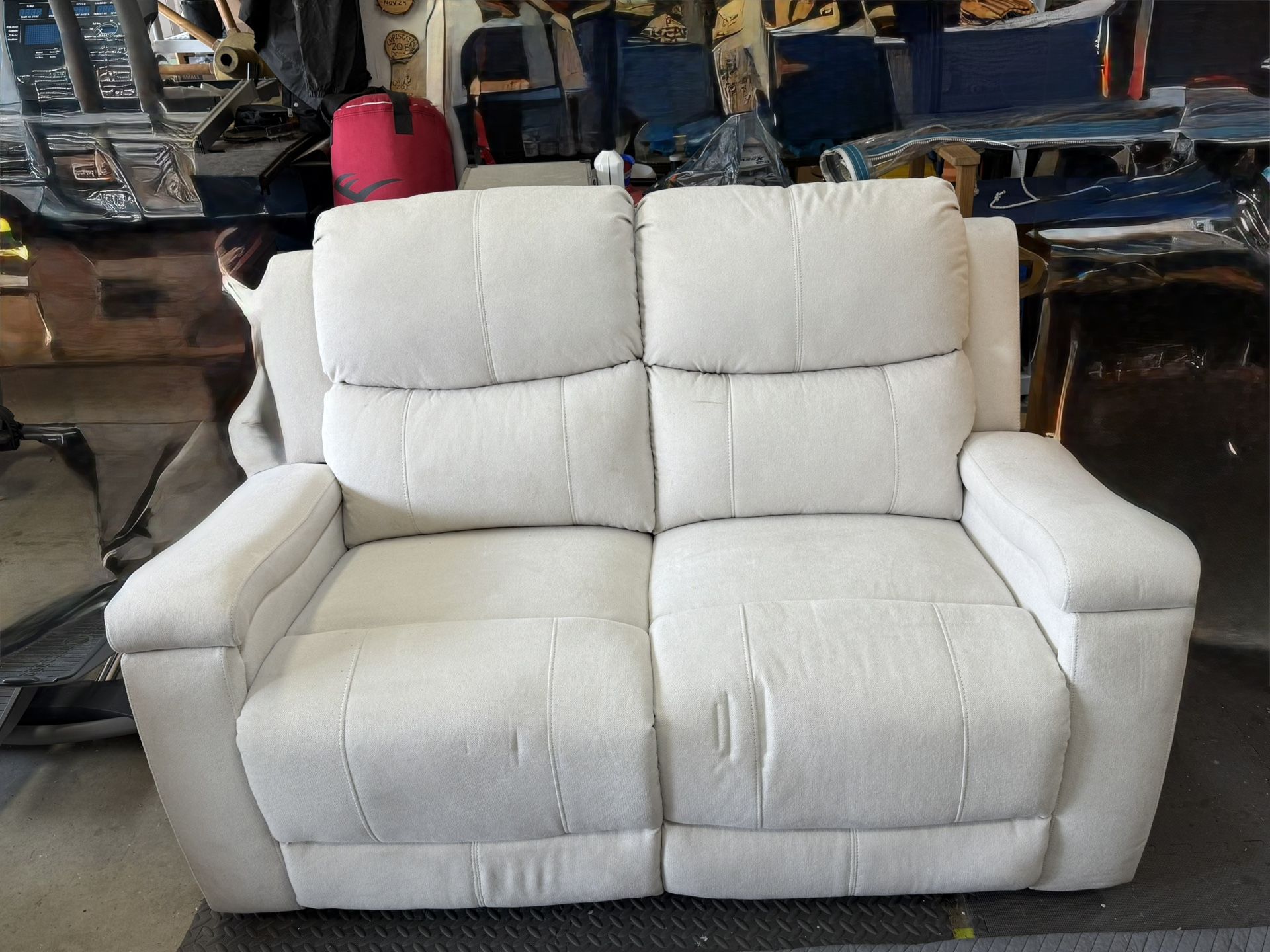 Ashley Marwood Cream Recliner Sofa - Great Condition, Must Sell!