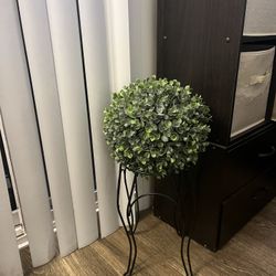 Faux Plant With Black Stand