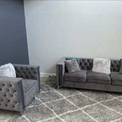 Quilted Suede Couch