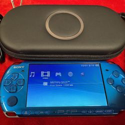 PSP 3000, Lightening Blue, 115 PSP games, GBA, GBC, GB, SNES, NES, Genesis 