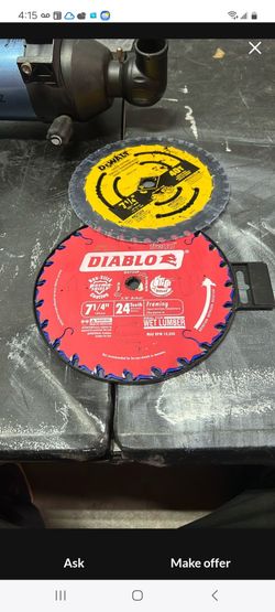 Skillsaw blades   diablo  and  dewal  10.00 ea