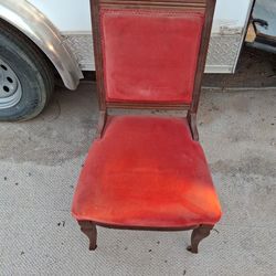 Antique Red Velvet Servants Chairs