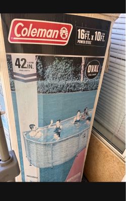 READ DESCRIPTION‼️Coleman Power Steel 16x10 Above Ground Pool – FULL SETUP + AIPER ROBOT VACUUM