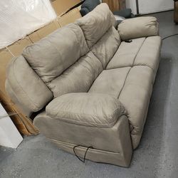 Light Grey Power Recliner Sofa With Massage 