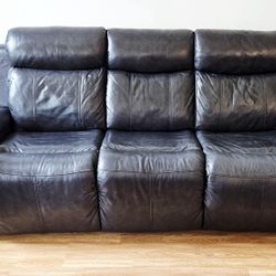 Black Leather Power Reclining Sofa