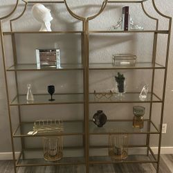 Gold Bookshelves