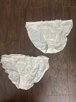 Soma White Floral Lace Embroidered Sheer Panties 2-Pack