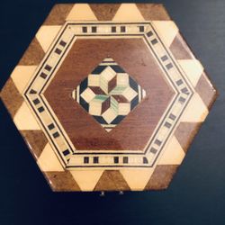 An Amazing Vintage Spain Handmade Trinkets Wooden Jewelry Box 