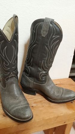 COWBOY BOOTS MENS' SZ 8.5 D LEATHER FOOT CARIBOU GRAIN WATER BUFFALO CALF