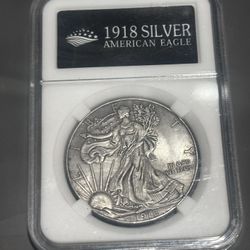 1918 Vintage Silver Coin American Eagle