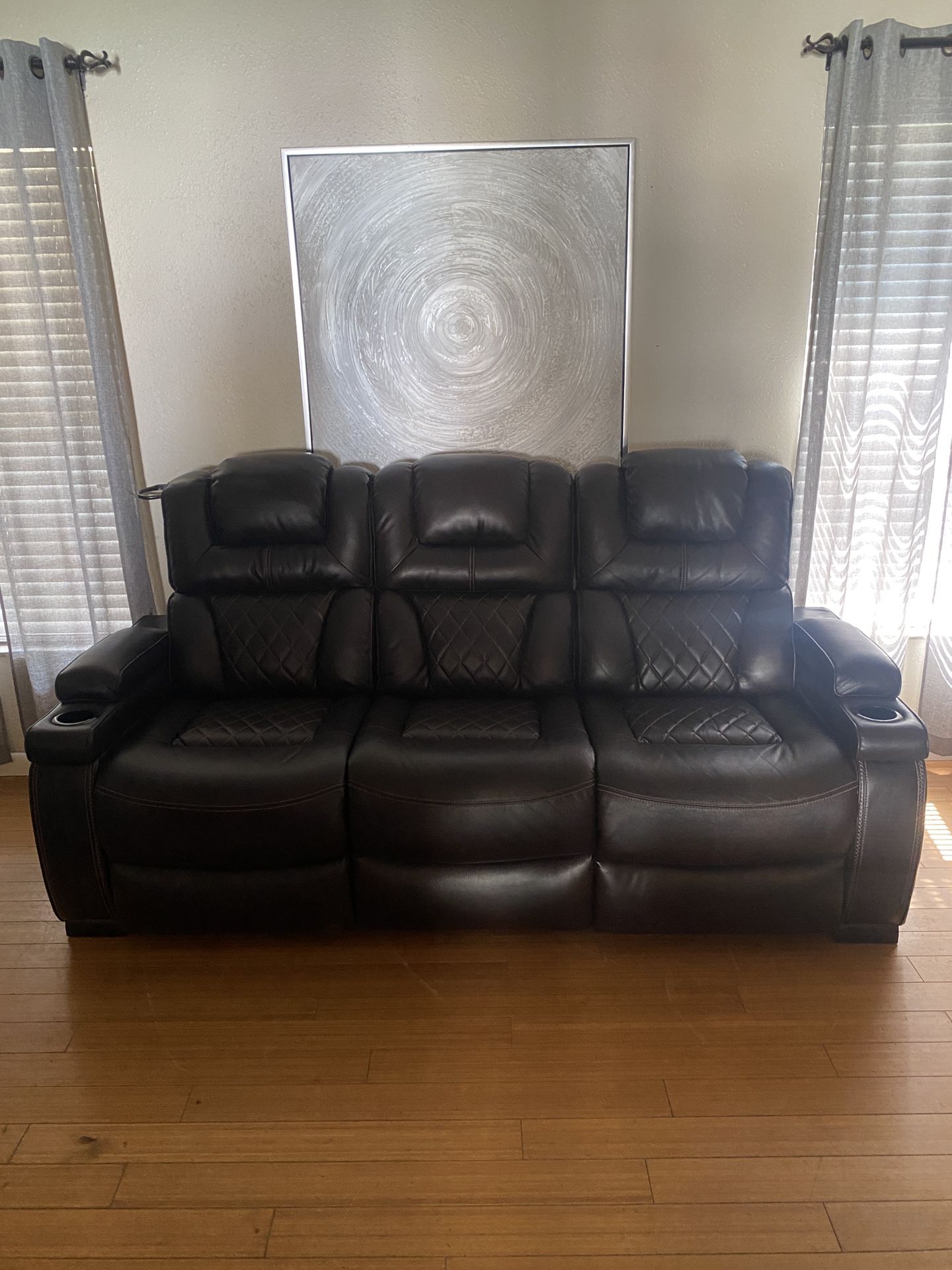 Genuine Leather Electric Reclining Couch 