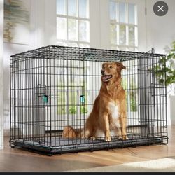 🐶🦴Open Box new 42 inch Double Door Folding Dog Crate and Leak Proof tray