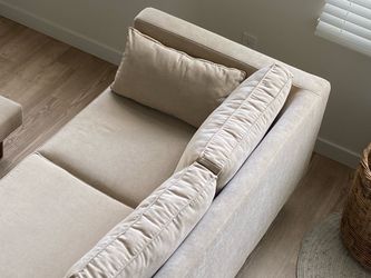 All Modern Beige Fabric Upholstered Sofa