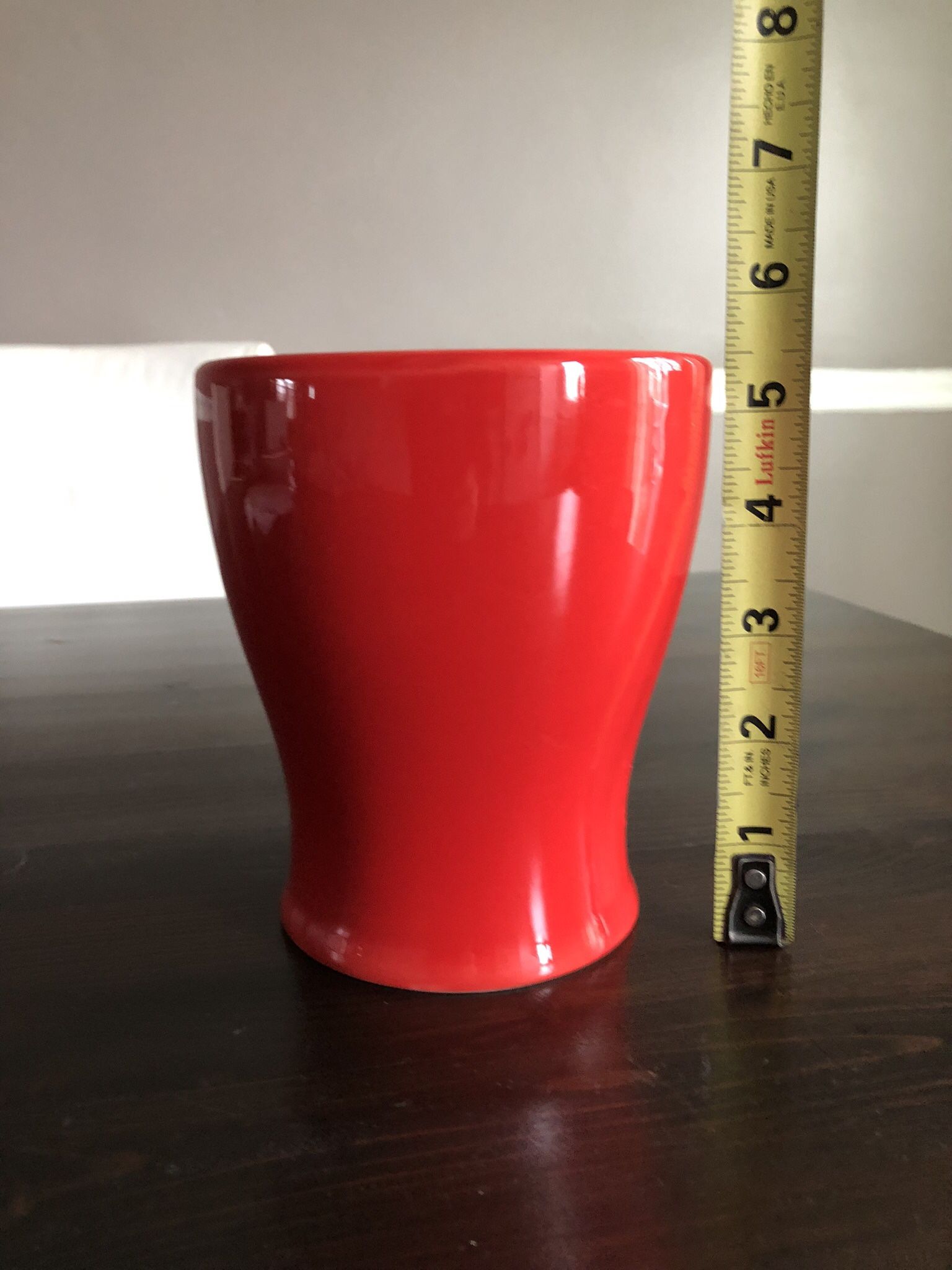 Red Ceramic Vase 5.5” tall
