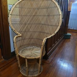 Large Vintage Peacock Chair (Approx 5ft Tall)