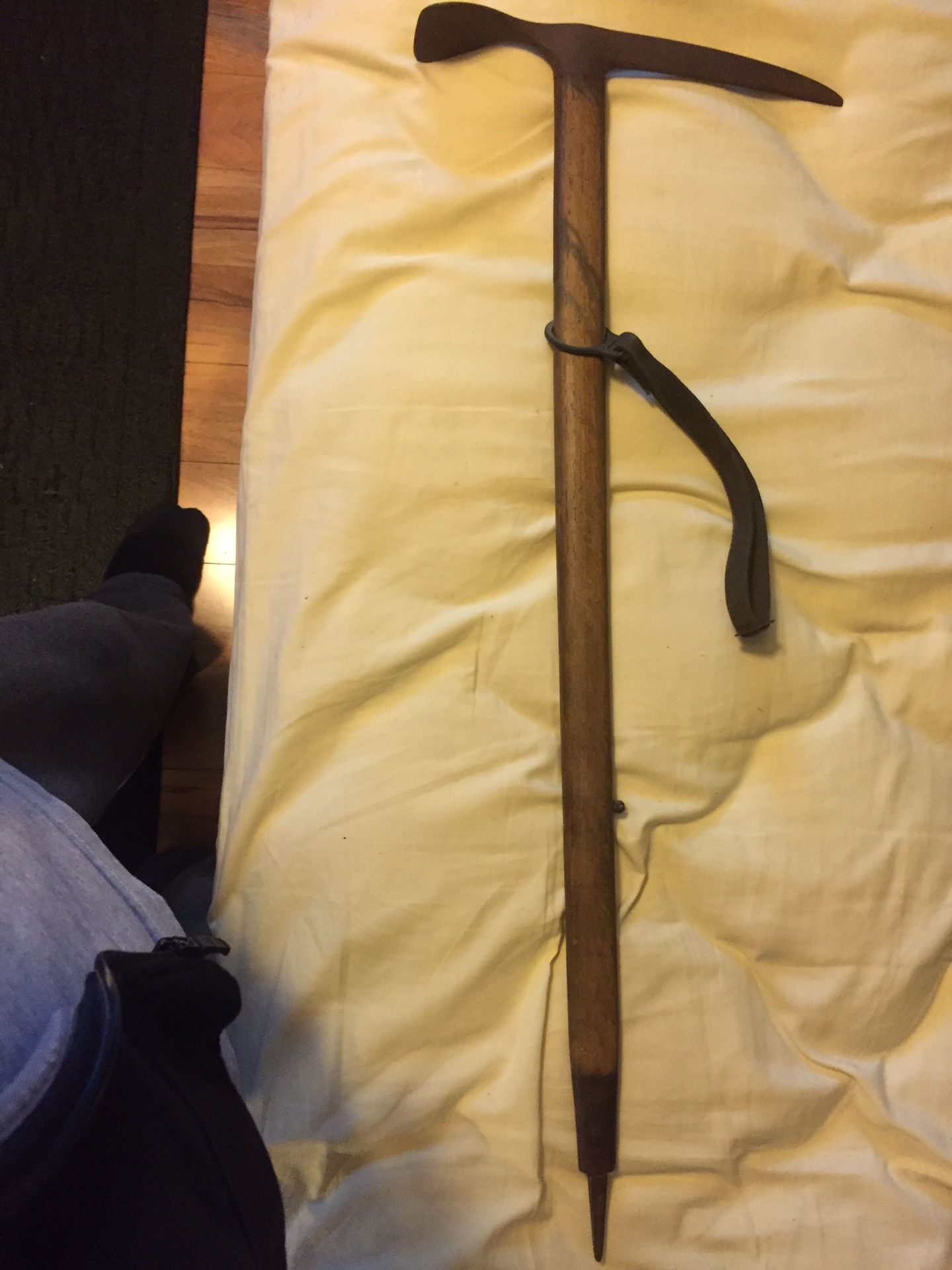 Pick axe, ice pick axe, ice climbing axe, late 1800-early 1900, Switzerland made vintage, Antique