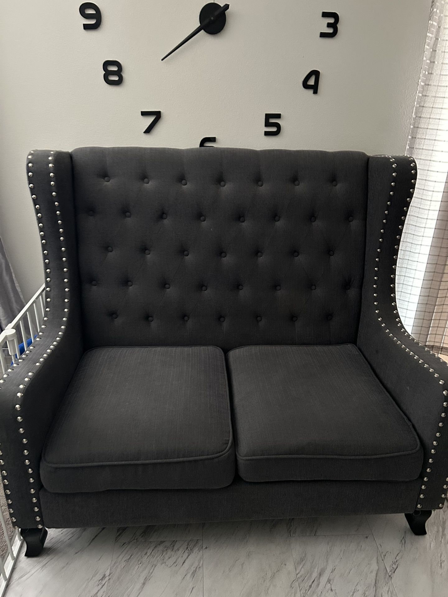 Tufted Wingback Loveseat - $80 (Pickup Only)