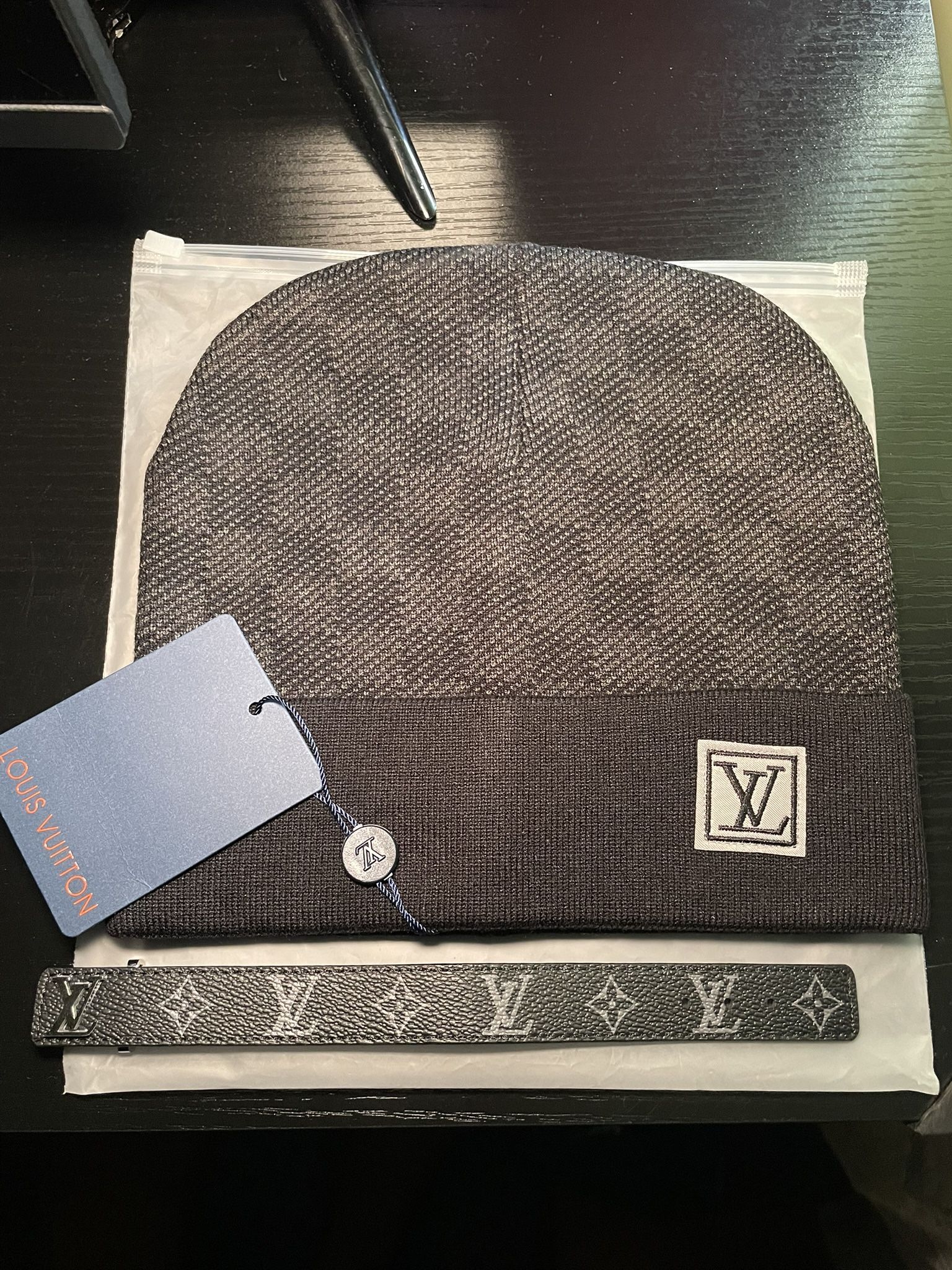 2 and 1 Lv Beanie and Bracelet