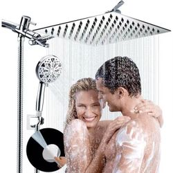 KQJQS THI0017M, 10 Modes, High Pressure Showerhead and Handheld Shower