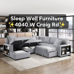 ✨️ Sectional Sleeper 🌟 Furniture Queen Bedrooms, Dining Avail 