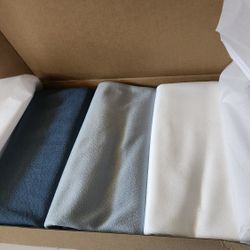Wedding Arch Draping Fabric 3 Panels 20Ft Chiffon Fabric Drapes Arbor Drapery Wedding Ceremony Reception Swag Decorations (Dusty Blue +Powder Blue +Wh