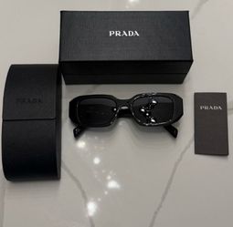 Prada Black Rectangle Sunglasses with Case