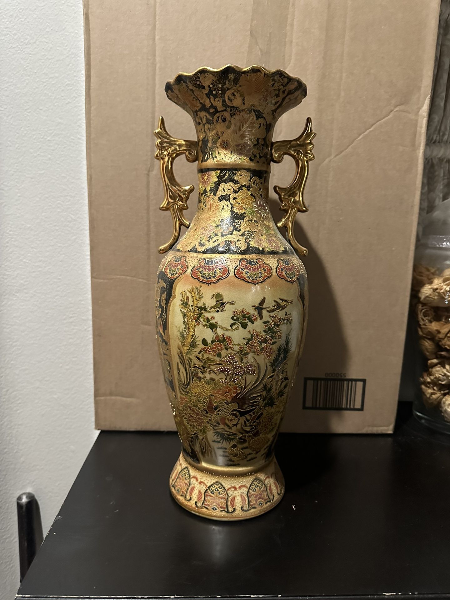 Satsuma Fluted Vase with Handles