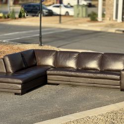 Leather sectional