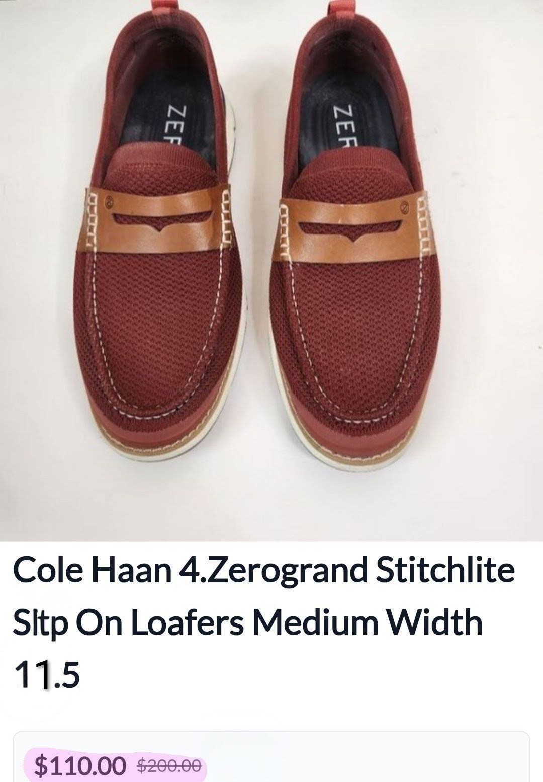 NEW COLE HAAN ZERO GRAND STITCHLITE LOAFERS