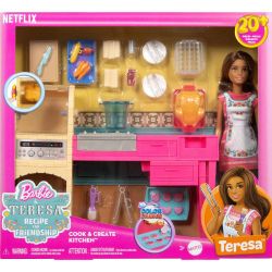 
Barbie and Teresa Recipe for Friendship Doll and Kitchen Playset with 20+
