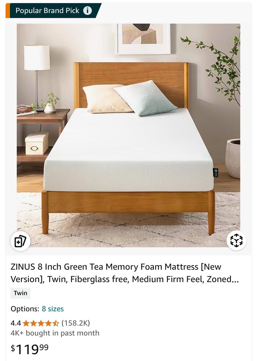 Zinus 8 Inch Memory Foam Mattress