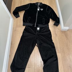 True Religion Matching Set Black Velvet 