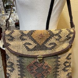 Christian Livingston Canvas and leather trim women’s purse