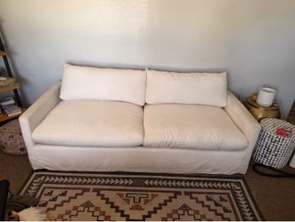 Brynn feather filled sofa/couch white (world market/cost plus)